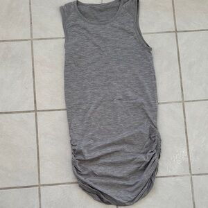 Gray Sleeveless Ruched Dress